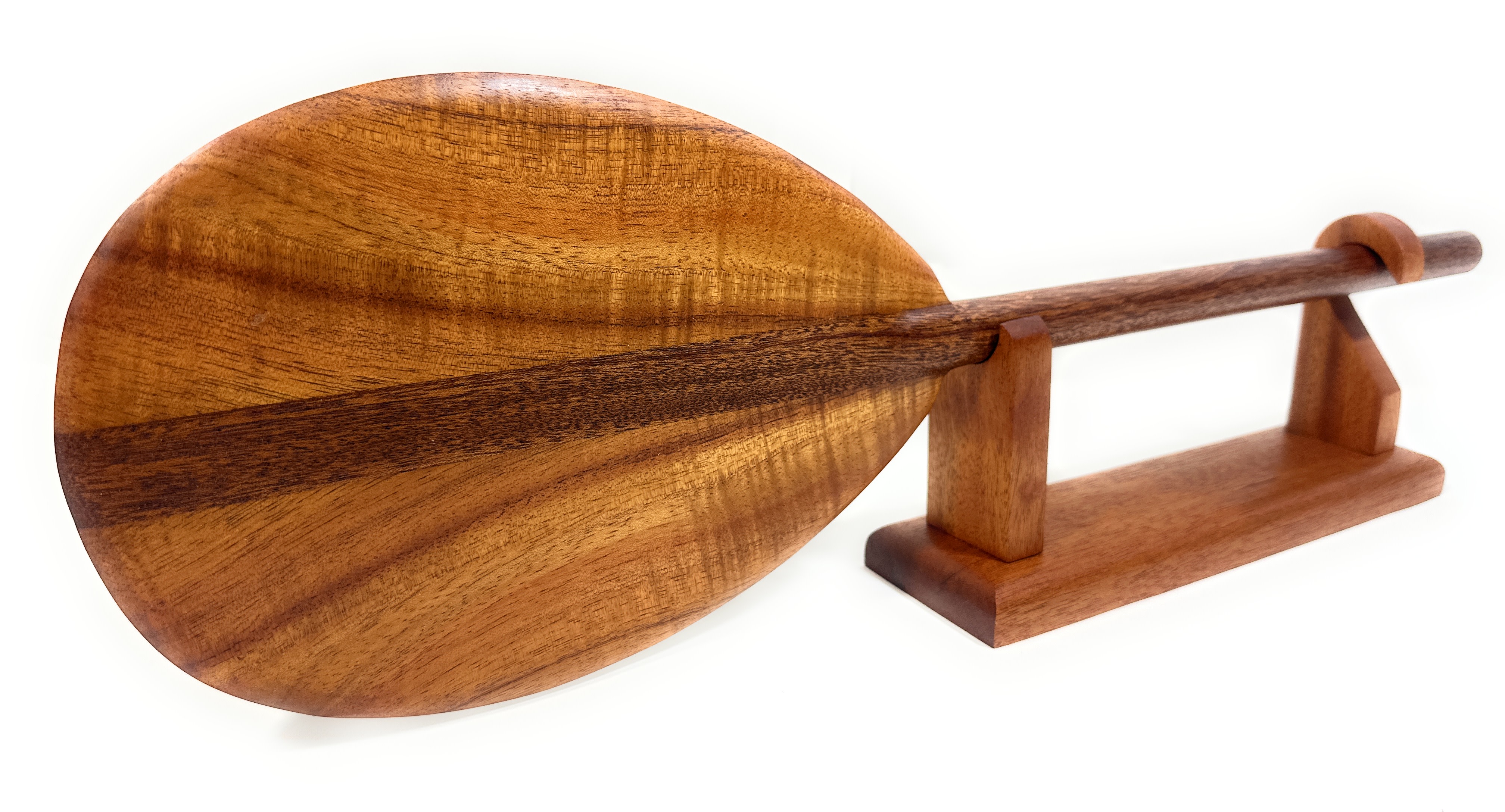 Premium Curly Koa paddle 24 inch with custom stand | #koa888st24g Premium Curly Koa paddle 24 inch with custom stand | #koa888st24g
